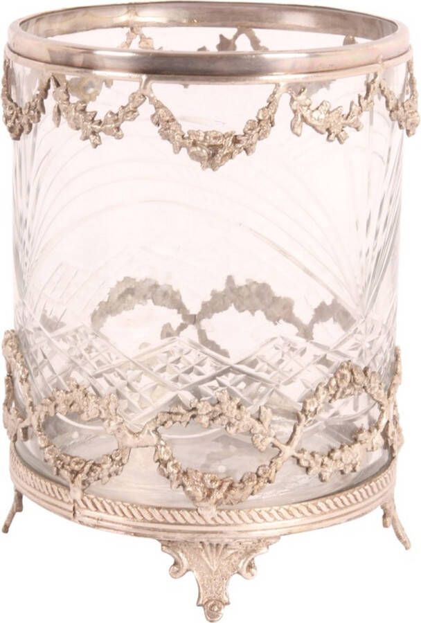 Baroque Waxinelichtjeshouder Windlicht koper 17 cm 18x13x13 Brass+glass