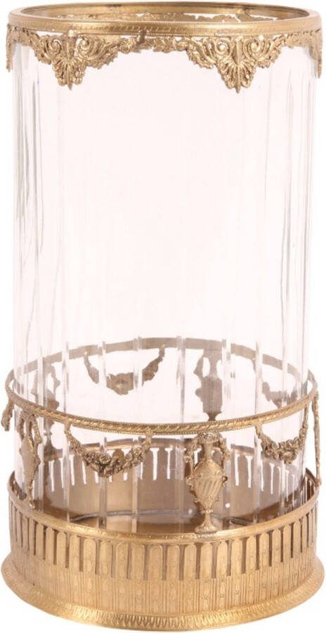 Baroque Windlicht 30x17x17 Brass+glass