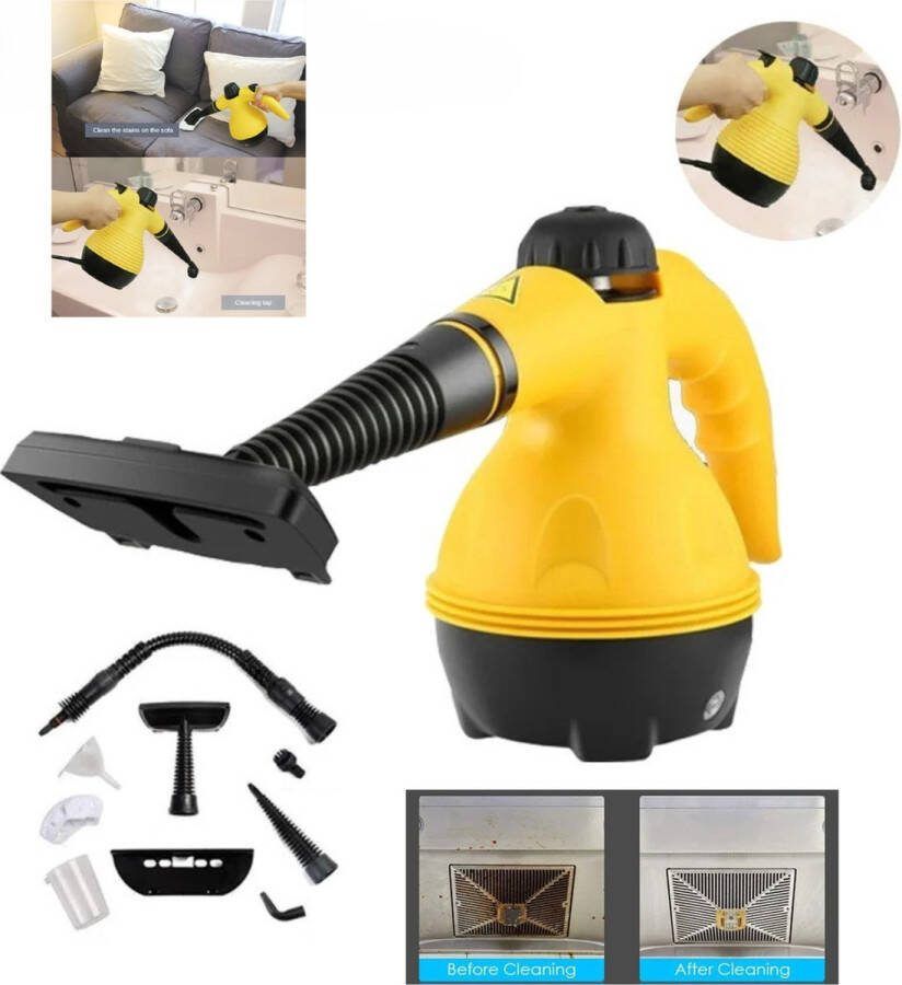 BarraDent Huiselijk Geluk Stoomreiniger Bank en Vloer Tapijtreiniger Vlekken- en Vloerreiniger Handheld Stoomreiniger met 9 Accessoires Hoge Temperatuur Sterilisatie en Mijt Verwijder
