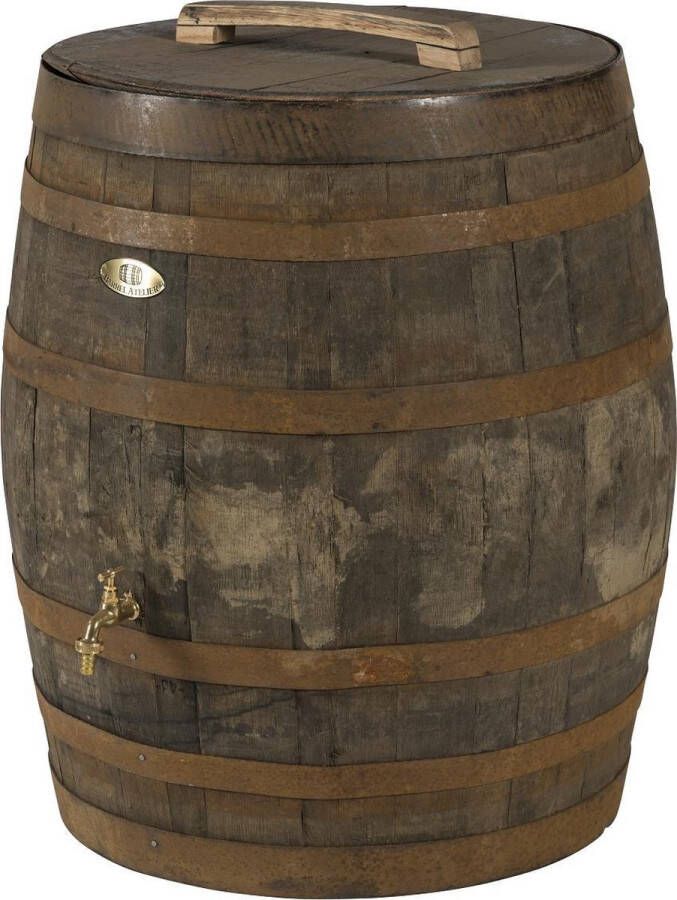 BarrelAtelier Regenton Whisky 240L gat vulautomaat deksel handvat messing logo en kraan Hout Aanbieding !!