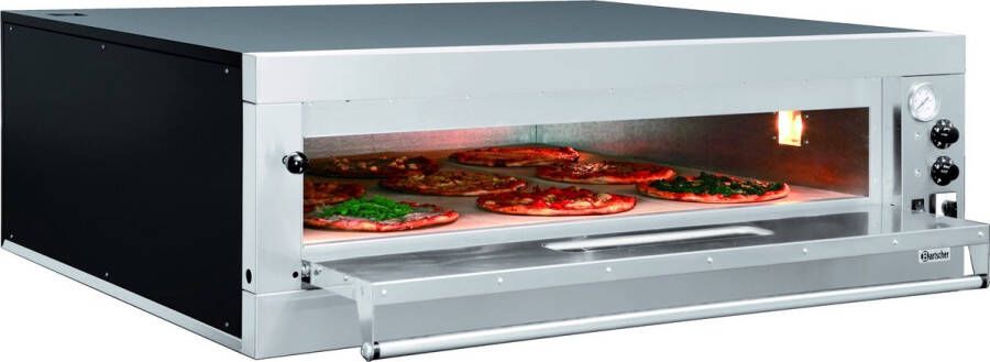 Bartscher Pizza Oven Enkel Elektrisch | 9 Pizza's 33cm | 400V | 12kW | 1310x1270x(H)420mm