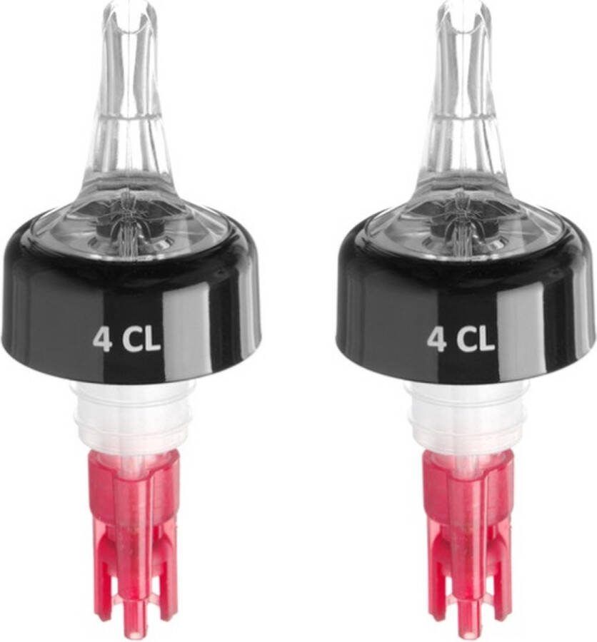 BarUp Kogelmaatschenker 4cl Rood Schenktuit voor drank ( Set van 2 )