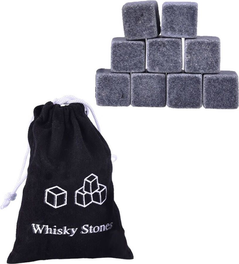 BASEY. Whiskey Stenen IJsblokjes Whisky Stones Herbruikbaar IJsblok Whiskey Steen Herbruikbaar 9 Stuks
