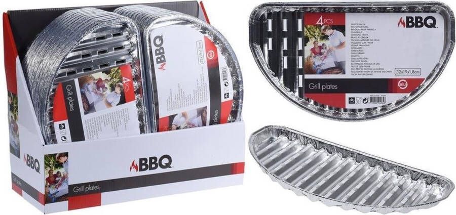 BBQ Collection Aluminium BBQ Grillschalen 4 stuks