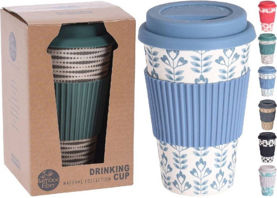 Basic Bamboefiber Drinkbeker met Print 400 ml Assorti