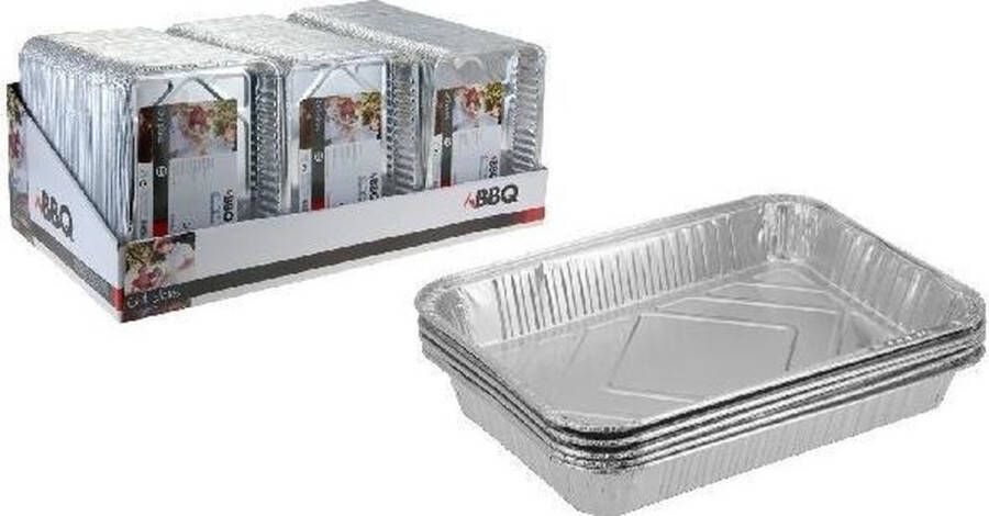 Merkloos BBQ Aluminium Grillschalen 32 x 23 cm 5 stuks