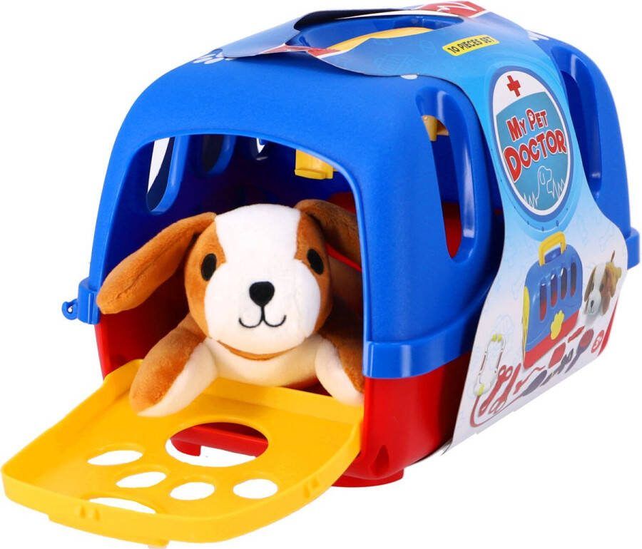 Basic Dierenartskoffer met Honden Knuffel 10-delig