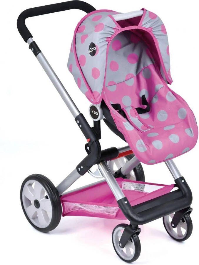 Basic iCoo 4in1 Manhatten Poppenwandelwagen Roze Zwart