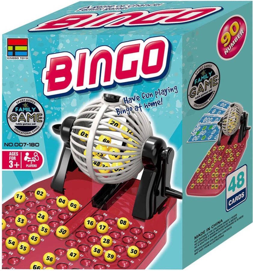 Basic Medium Lotto Bingo spel Rood 24 x 19 x 10 cm Inclusief munten en bingokaarten Familie bingospel