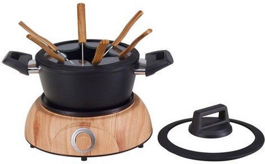 Basic Nouvel WOOD 6-Persoons Fondueset Zwart Hout