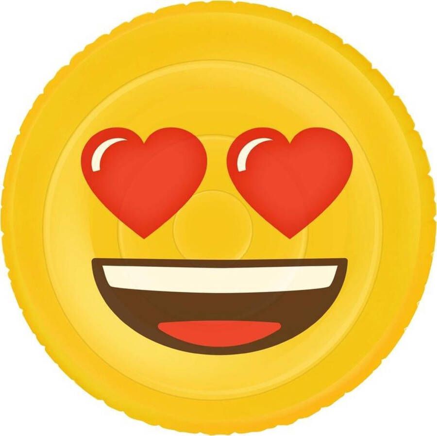 Merkloos Opblaasbare hartjesogen emoticon luchtbed 130 x 110 cm