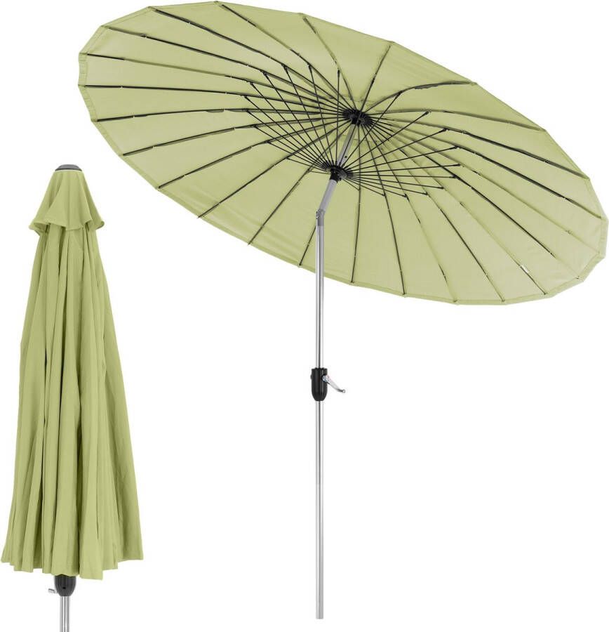 ML-Design Parasol Shanghai Ø 270 Cm Groen In Aluminium En Polyester