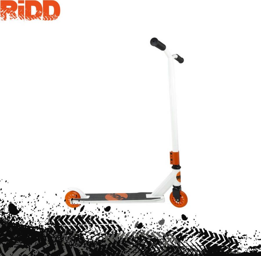 Basic RiDD Stunt Scooter Stunt Step Wit Oranje Vanaf 8 jaar ABEC-7 100 mm Wielen Metalen Rem White Orange