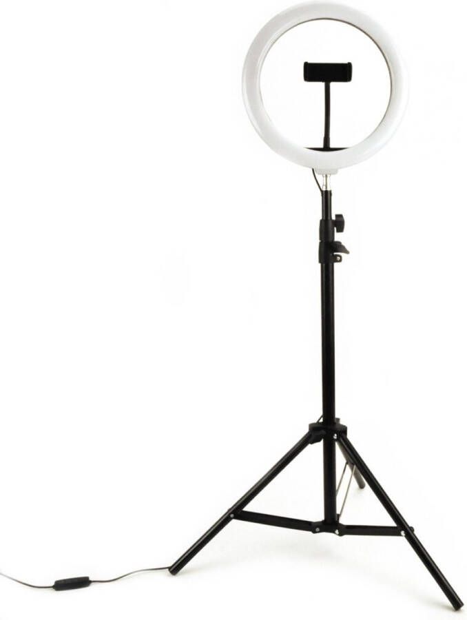 Basic Selfie Ringlamp 26 Cm Met Statief 210cm