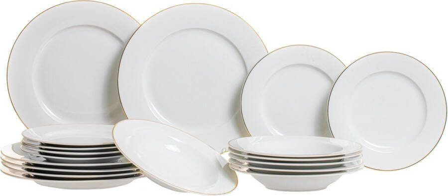 Food for fun Studio Tavola Superwhite Serviesset 18-delig Wit Goud