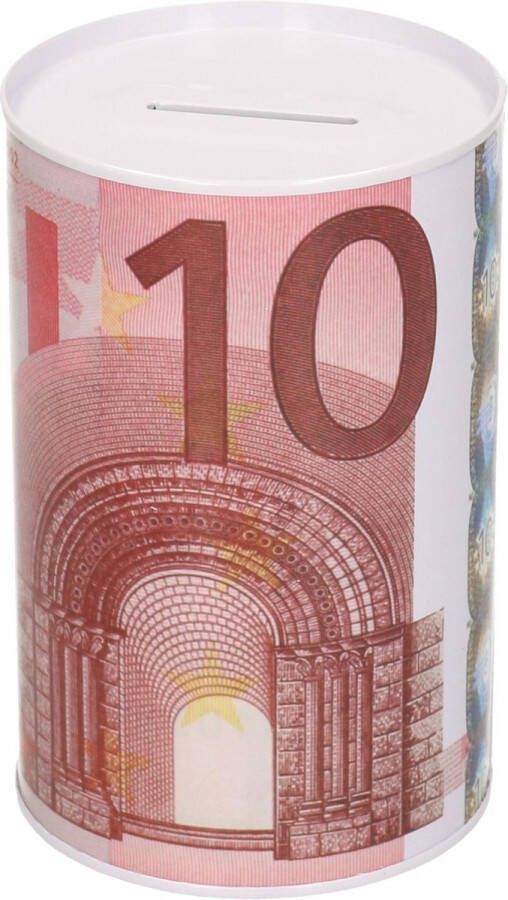Basic Spaarpot 10 euro biljet 8 x 15 cm Blikken metalen spaarpotten met euro biljetten