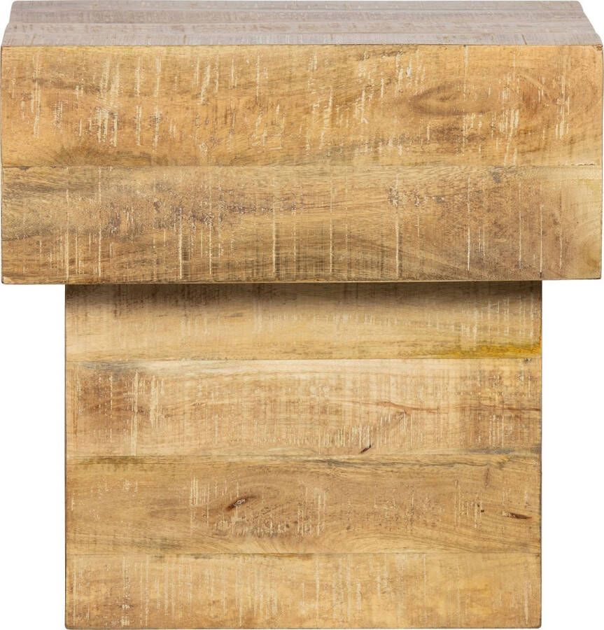 BASICLABEL Balk Too Salontafel Hout Naturel 50x50x35