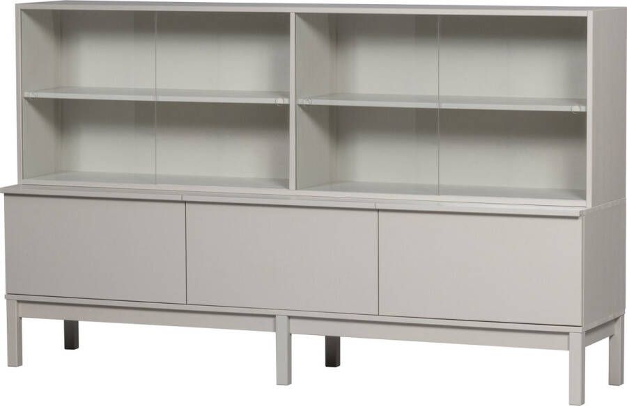 BASICLABEL Klink Dressoir Vitrinekast Grenen Mist 120x200x46