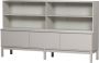 BASICLABEL Klink Dressoir Vitrinekast Grenen Mist 120x200x46 - Thumbnail 1