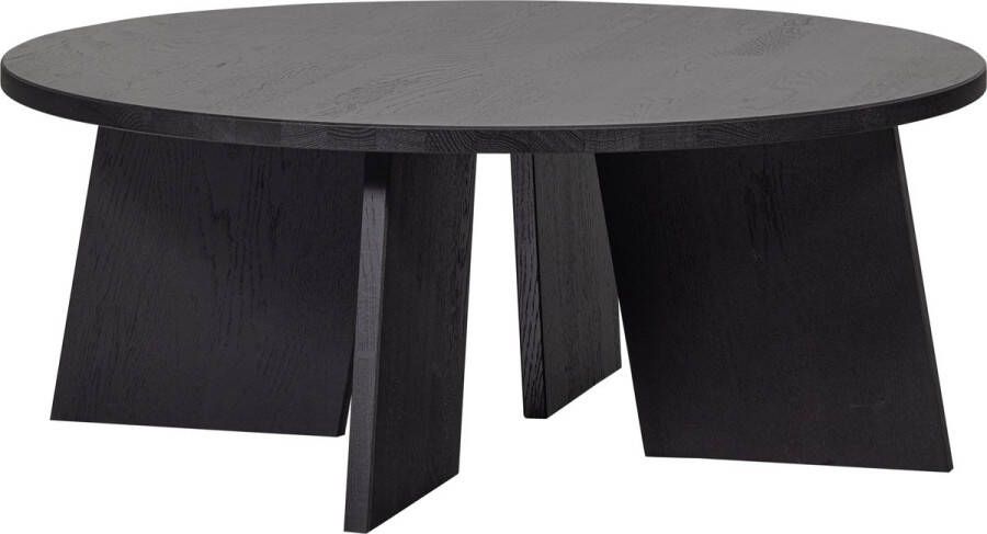 WOOOD | Fries salontafel eiken blacknight o90cm | Woonkamertafels | Salontafel