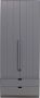 BASICLABEL Skik Garderobe Lines Twins Grenen Leem 231x95x62 - Thumbnail 1