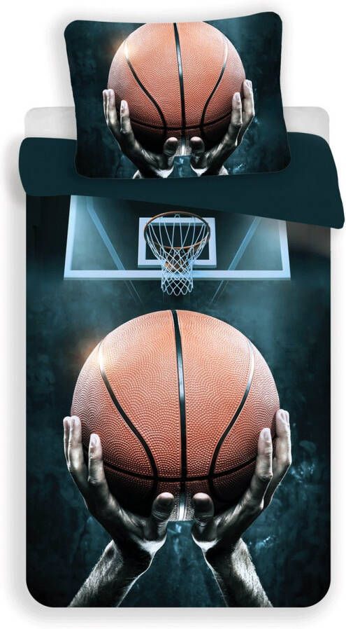 SimbaShop Dekbedovertrek Basketbal -1-Persoons 140 x 200 + 70 x 90 cm Multi