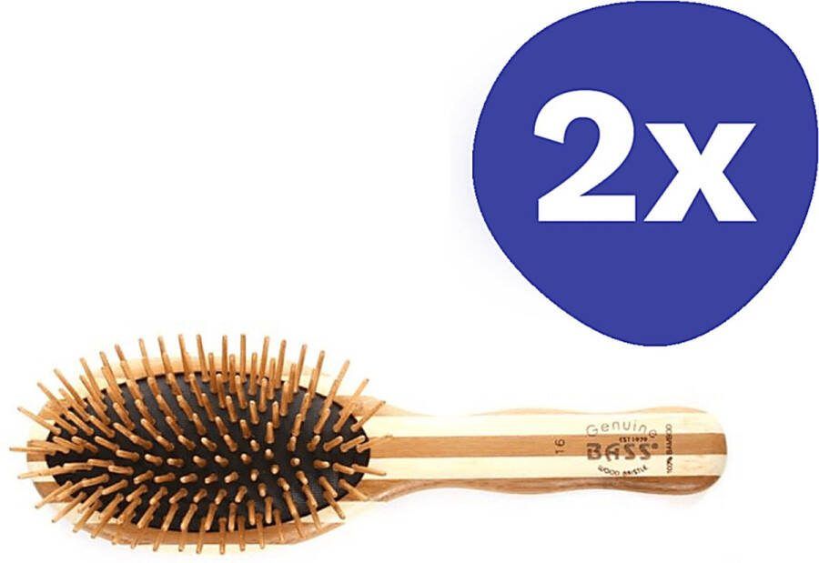 Bass Brushes Bass Brush The Green Brush Haarborstel Ovaal (Groot) (2 stuks)