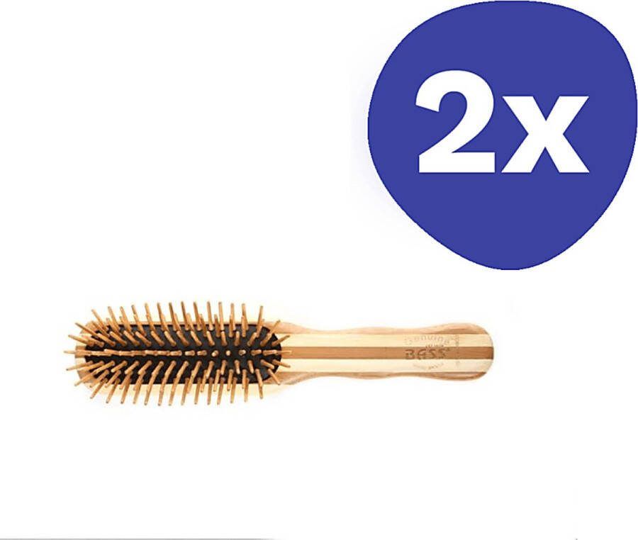 Bass Brushes Bass Brush The Green Brush Haarborstel Rechthoekig (Medium) (2 stuks)