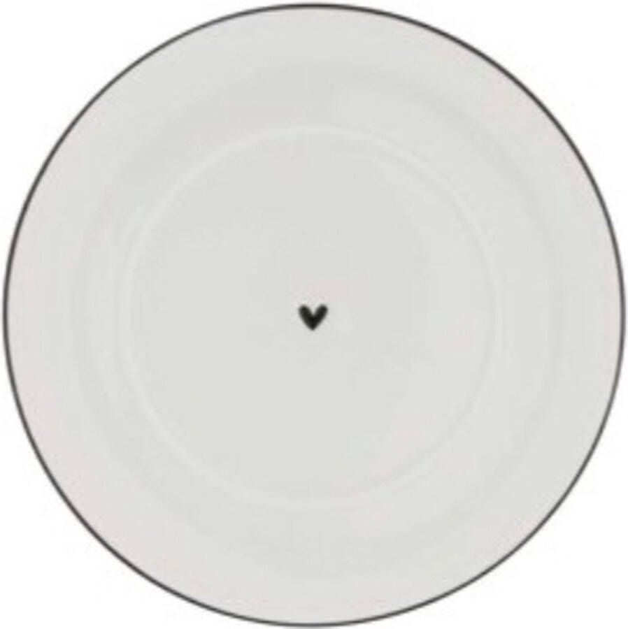 Bastion Collections | Plate | onderbord voor mok | Schotel | Off White met zwarte rand | Ø 13.5 cm