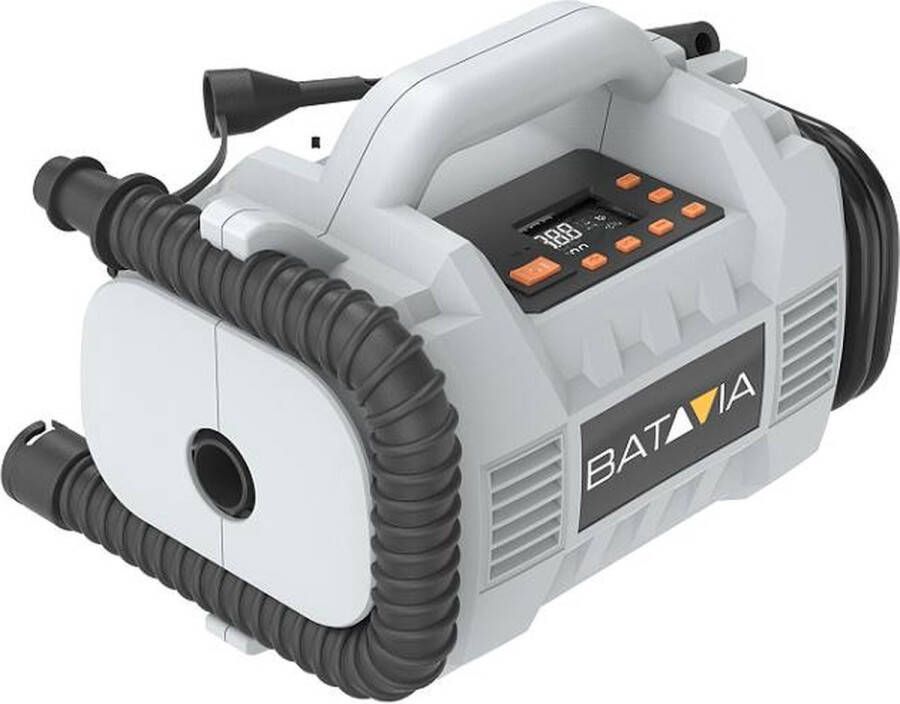 Batavia Compressor 18V Incl. 2.0 Ah Accu 2.4 Ah Oplader Geschikt voor het opblazen van opblaasbare artikelen banden sportballen luchtmatrassen zwembaden Maxxpack