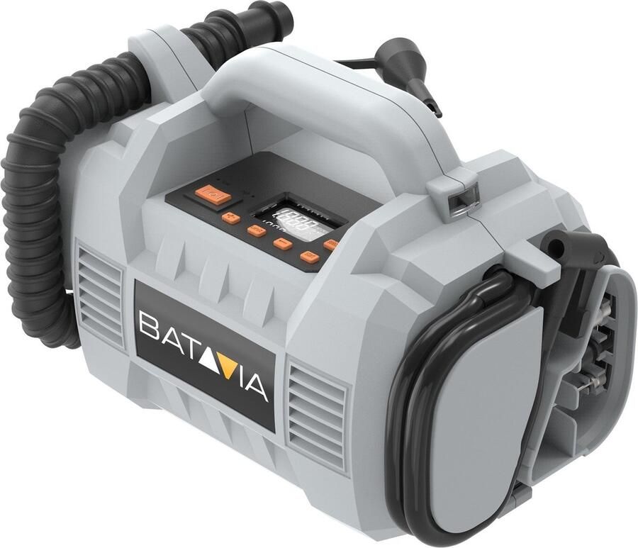 Batavia Compressor 18V Incl. 2.4 Ah Oplader Geschikt voor het opblazen van opblaasbare artikelen banden sportballen luchtmatrassen zwembaden Maxxpack