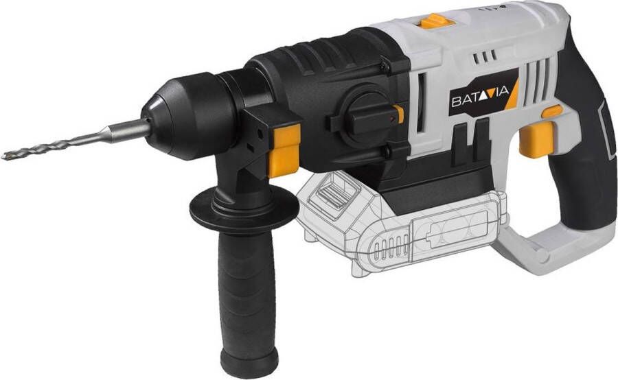 Batavia Boorhamer SDS+ 18V Incl. 2.4 Ah Oplader Geschikt voor boren en beitelen in steen beton baksteen en metselwerk Maxxpack