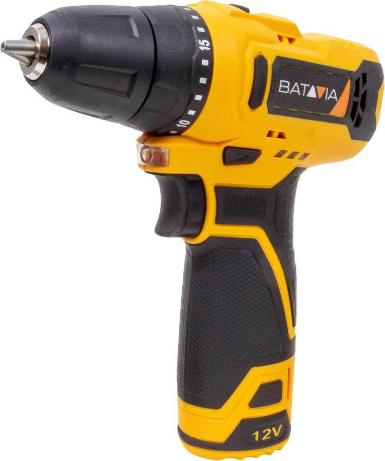 Batavia Boormachine 12V Incl. 2.4 Ah Oplader Geschikt voor boren en schroeven in hout kunststof en metaal Fixxpack