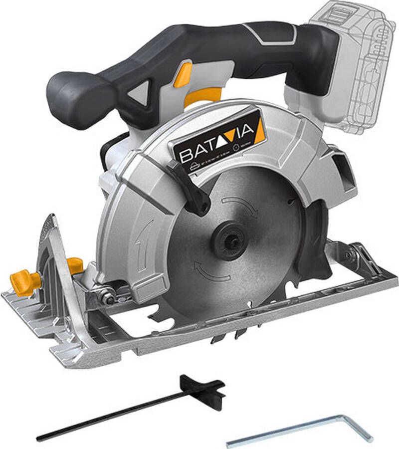 Batavia Cirkelzaag Ø 165 mm 18V Incl. 5.0 Ah Accu Perfect voor hout aluminium laminaat kunststof metaal en tegels Maxxpack