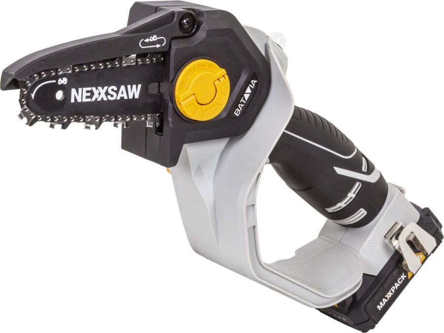 Batavia Mini Kettingzaag Chainsaw 6'' Nexxsaw 18V Excl. batterij en oplader Met deze compacte kettingzaag zaag je snel en gemakkelijk takken en andere houtsoorten Maxxpack