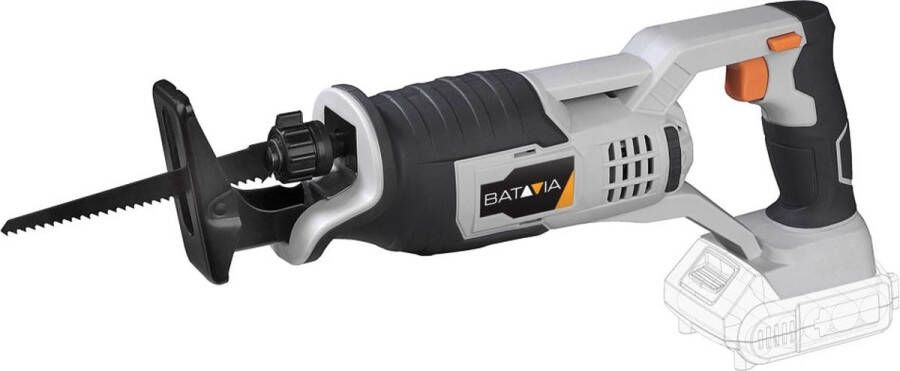 Batavia Reciprozaag 18V Incl. 2.0 Ah Accu 4.0 Ah Oplader Geschikt voor allerlei materialen zoals hout kunststof metalen buizen metaal steen en pvc. Maxxpack