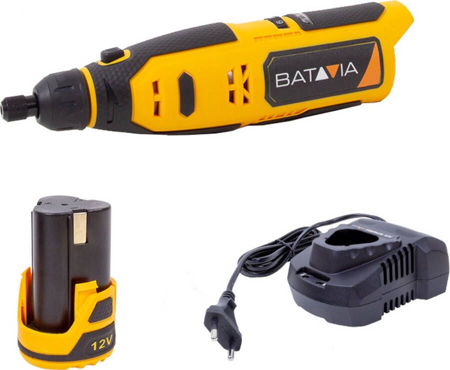 Batavia Roterend Multitool 12V Incl. 2.0 Ah Accu 2.4 Ah Oplader Perfect voor boren frezen polijsten schuren enz. Fixxpack