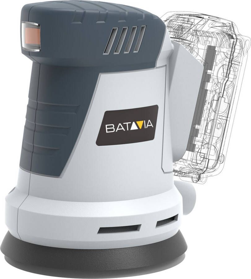 Batavia Schuurmachine Excentrisch 18V Incl. 2.0 Ah Accu Geschikt voor lichte tot middelzware schuurtoepassingen Maxxpack