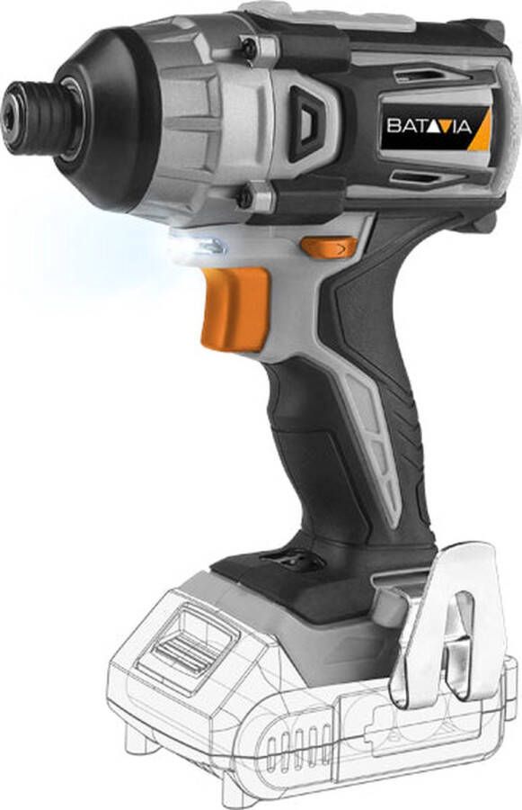 Batavia Slagschroevendraaier Brushless 18V Incl. 5.0 Ah Accu Krachtig en geschikt voor het moeiteloos vast- en losdraaien van grote schroeven Maxxpack