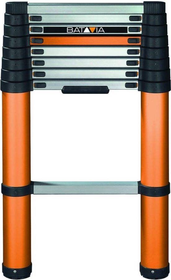Batavia Telescopische ladder 2.63m SoftClose & AntiSlip Giraffe Air Geschikt voor binnen en buiten. licht compact aluminium constructie en veilig soft close technologie