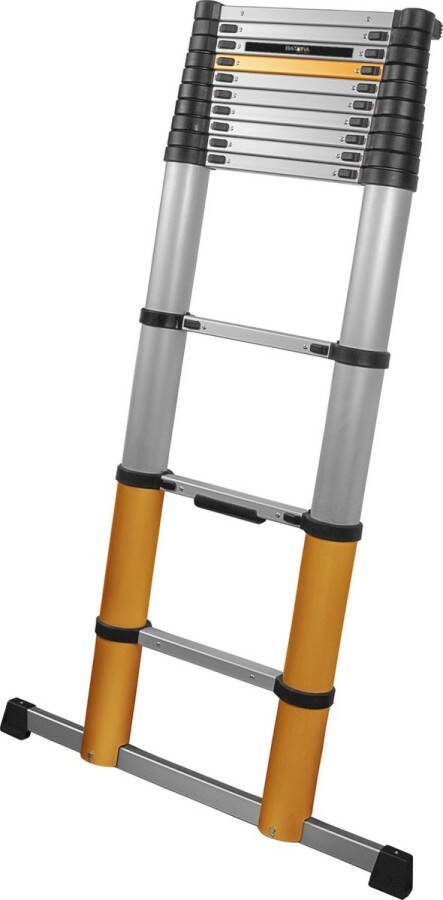 Batavia Telescopische ladder 3.81m SoftClose & AntiSlip Giraffe Air Geschikt voor binnen en buiten. licht compact aluminium constructie en veilig soft close technologie