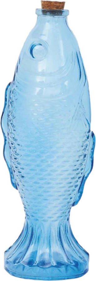 Batela blauwe vis fles met kurk