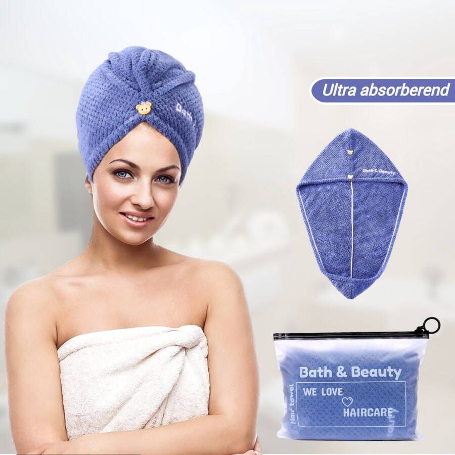 Bath & Beauty Premium Haarhanddoek | Sneldrogend | Microvezel Handdoek Haar | Hoofdhanddoek | Tulband | Haar Handdoek | Hair Towel |