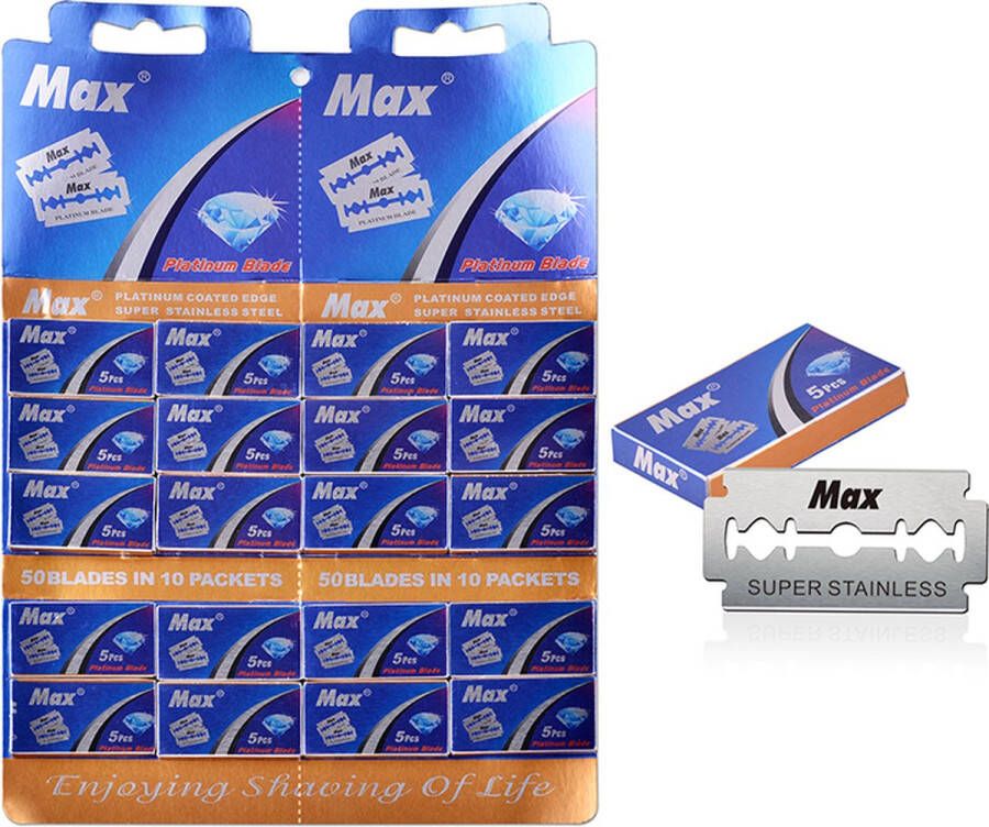 BathQueen MAX Scheermesjes Platinum coated razorblades (100 stuks) Safety Razor scheermesjes