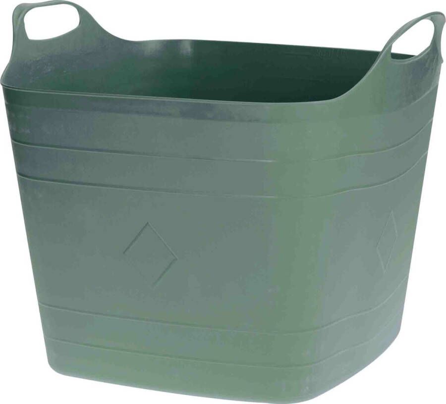 Bathroom Solutions Flexibele kuip emmer wasmand groen 40 liter vierkant kunststof Wasmanden