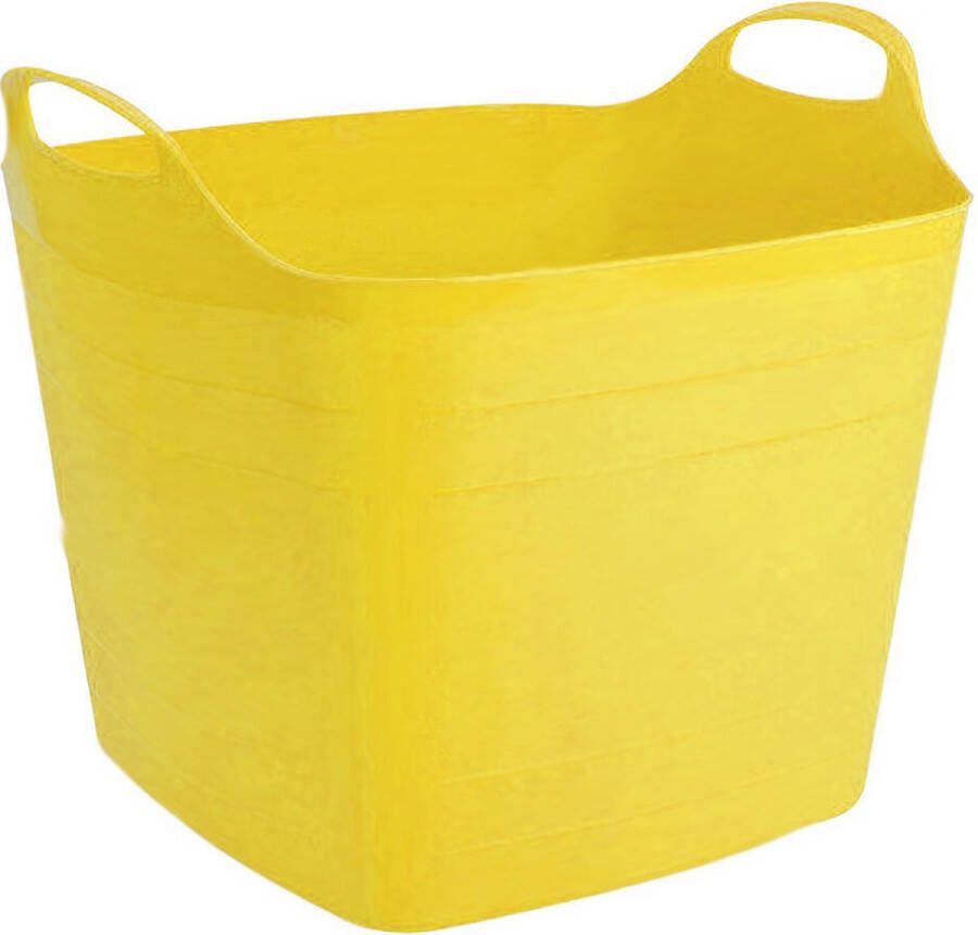 Bathroom Solutions Flexibele kuip emmer wasmand vierkant geel 40 liter 42 x 42 cm Wasmanden