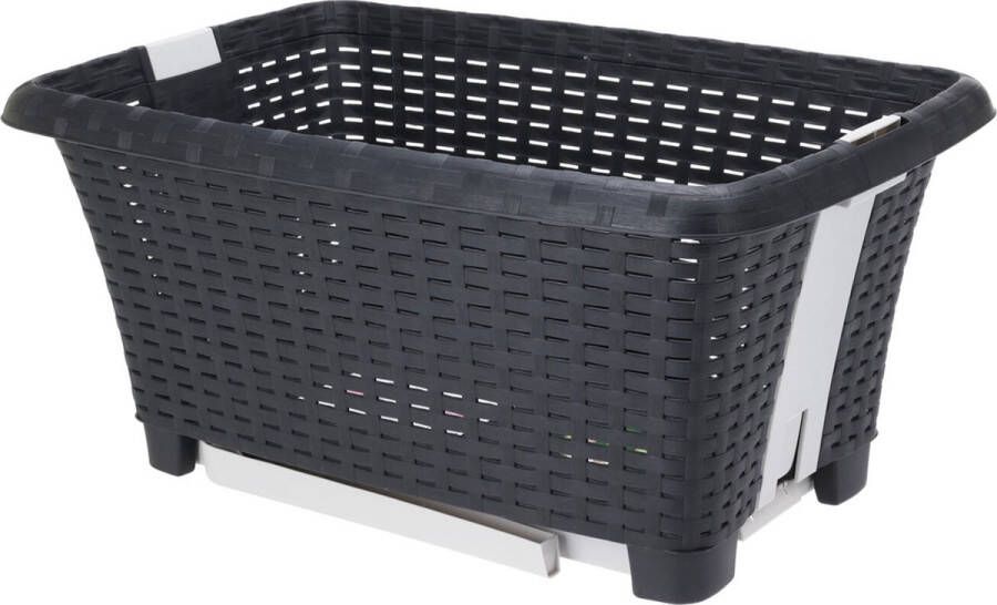 Bathroom Solutions Kunststof wasmand op poten antraciet 38 liter 60 x 40 cm Wasmanden