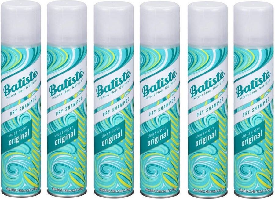 Batiste Clean & Classic Original Droogshampoo 6x 200 ml Voordeelpakket