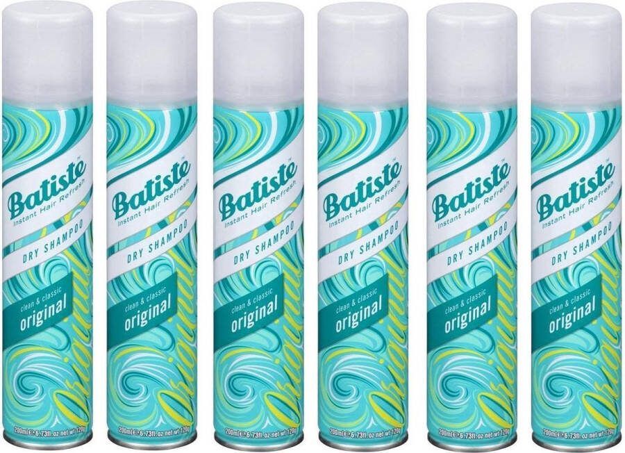 Batiste Clean & Classic Original Droogshampoo 6x 200 ml Voordeelpakket