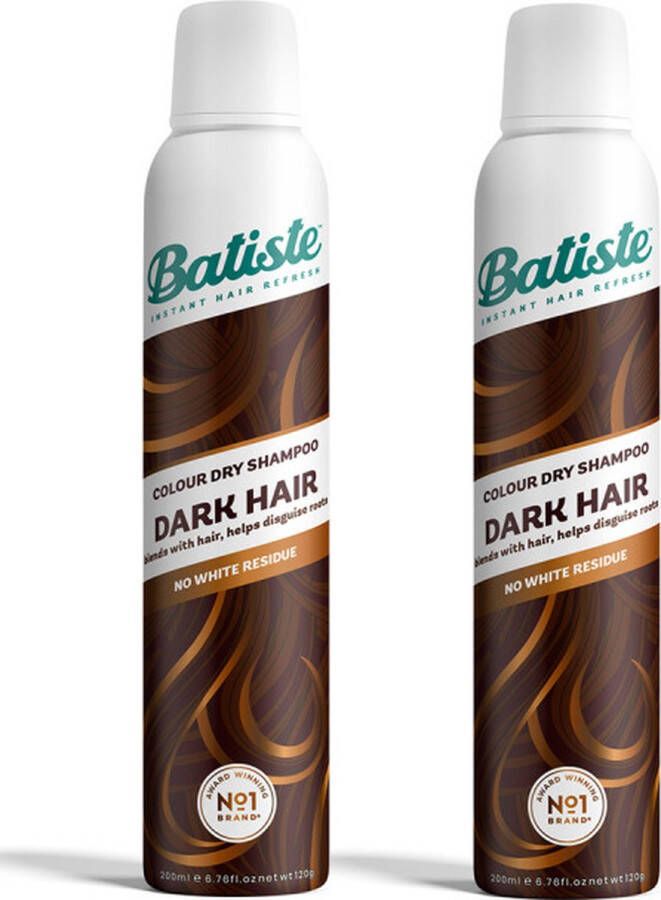Batiste Dark & Deep Brown Droogshampoo Dry Shampoo 2 stuks Dames 200 ml
